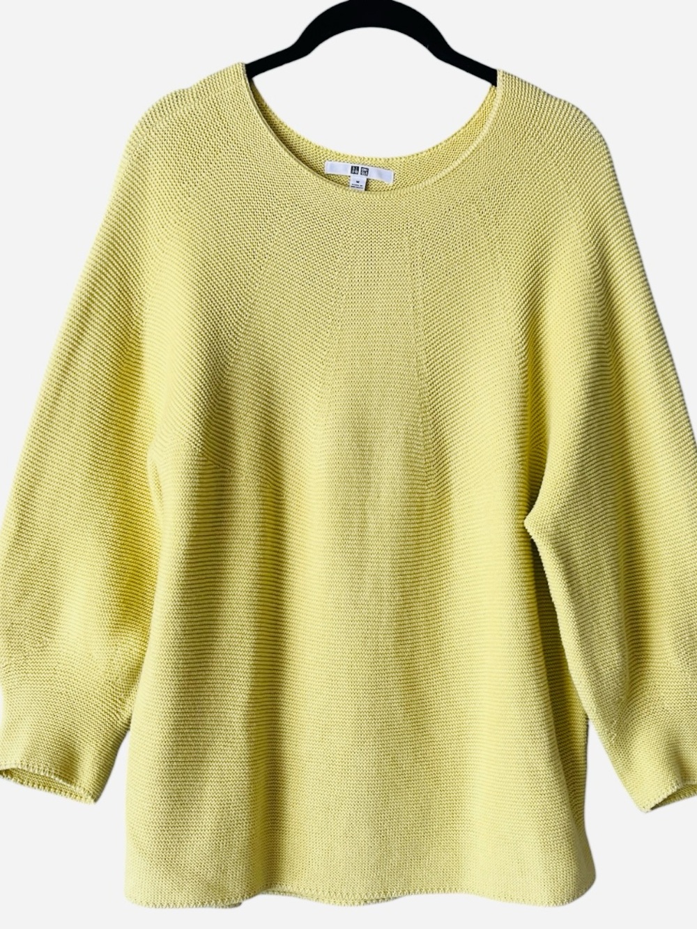 Uniqlo 3D Knit Cotton Volume 3/4 Sleeve Crew Neck Sweater M